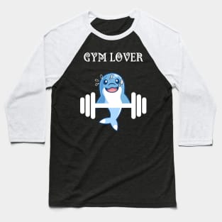 Dolphin Gym Lover Design Baseball T-Shirt